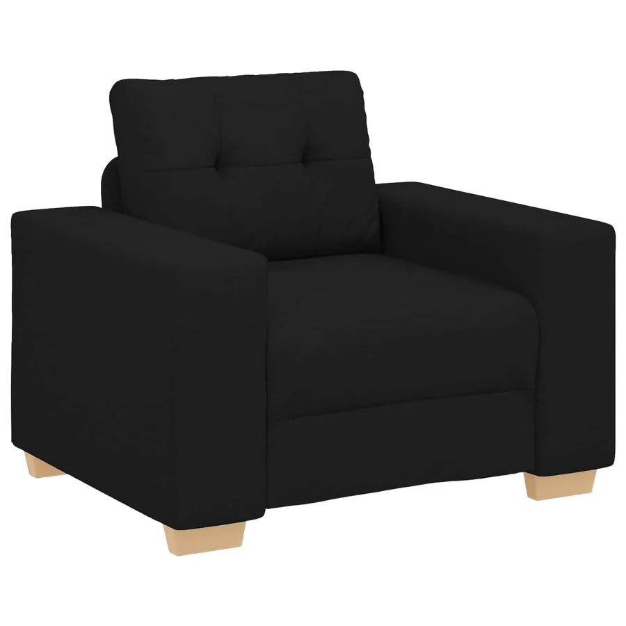 Canapé 3 pcs Noir 221 x 80 x 80 cm Tissu en lin mélangé - 5