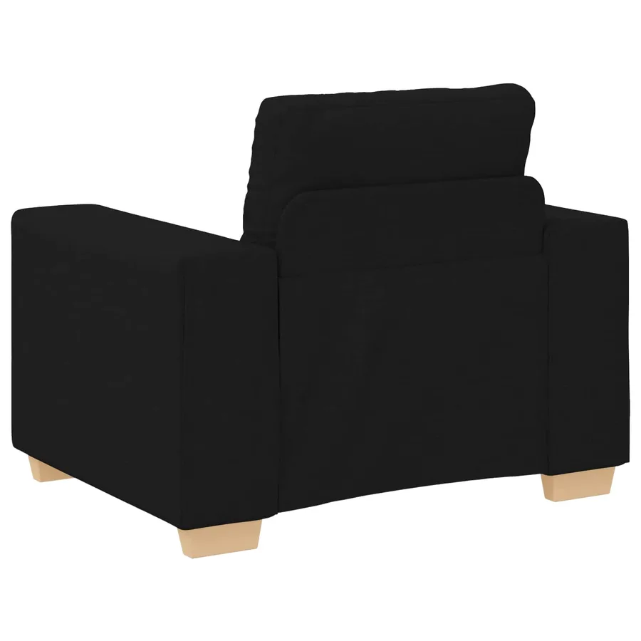Canapé 3 pcs Noir 221 x 80 x 80 cm Tissu en lin mélangé - 7