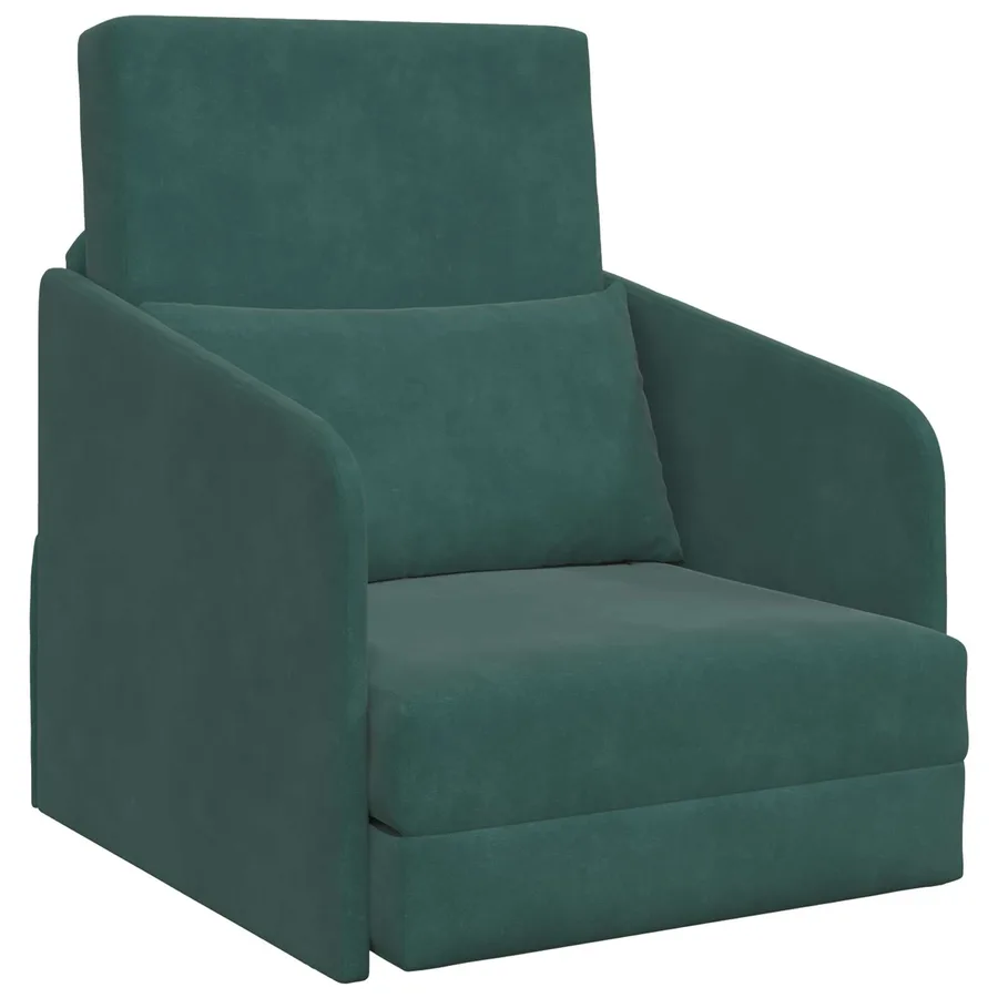 Canapé-Lit Vert foncé 65 x 80 x 83 cm Velours - 2
