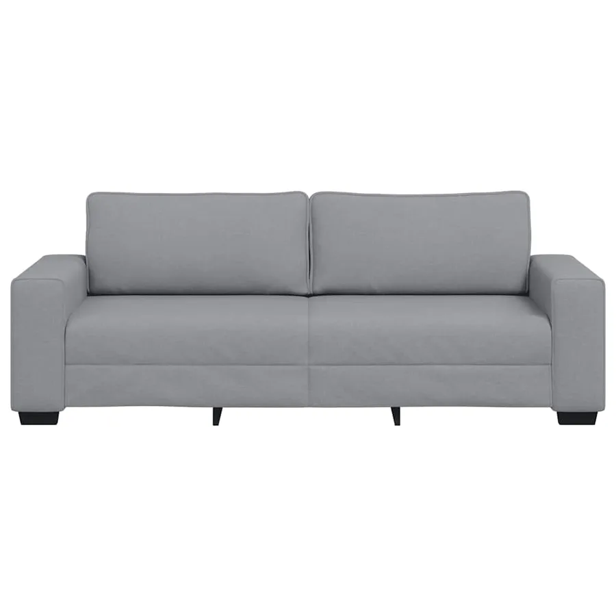 Canapé à 3 places gris clair 220x77x82 cm tissu - 4