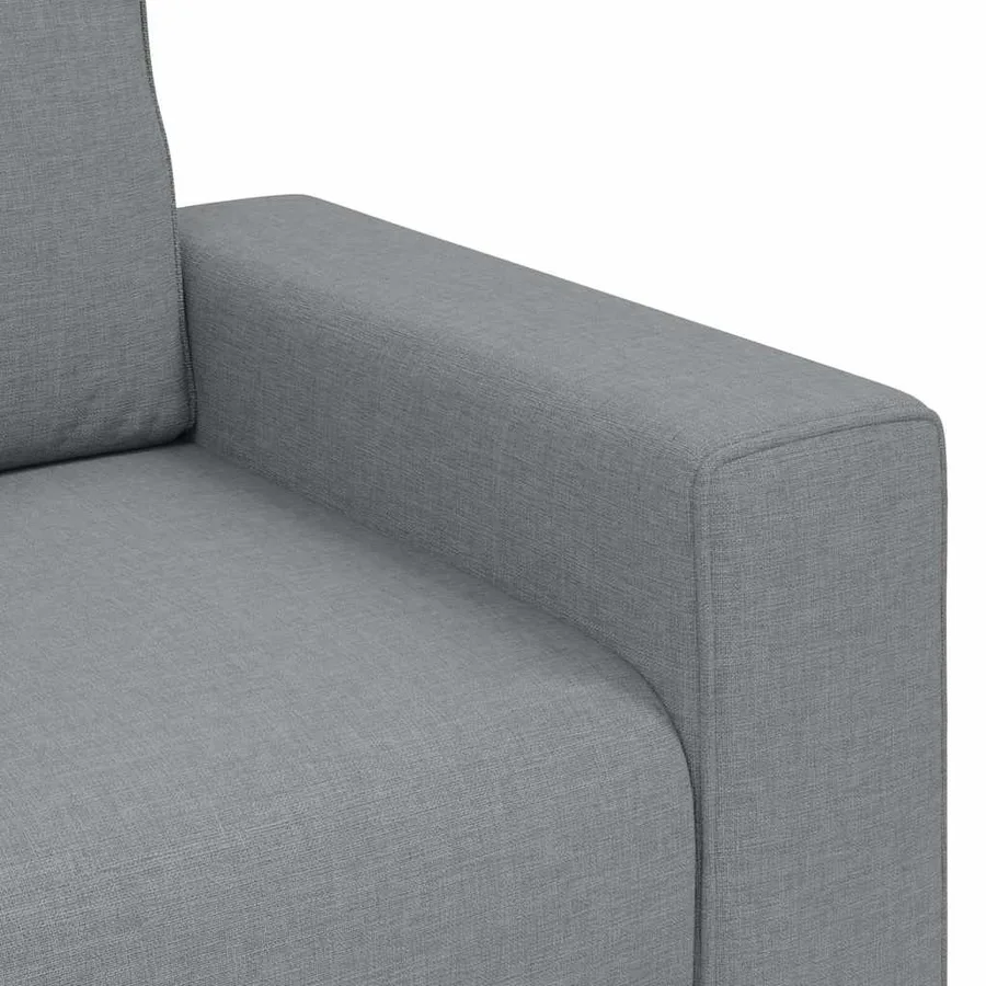 Canapé à 3 places gris clair 220x77x82 cm tissu - 7