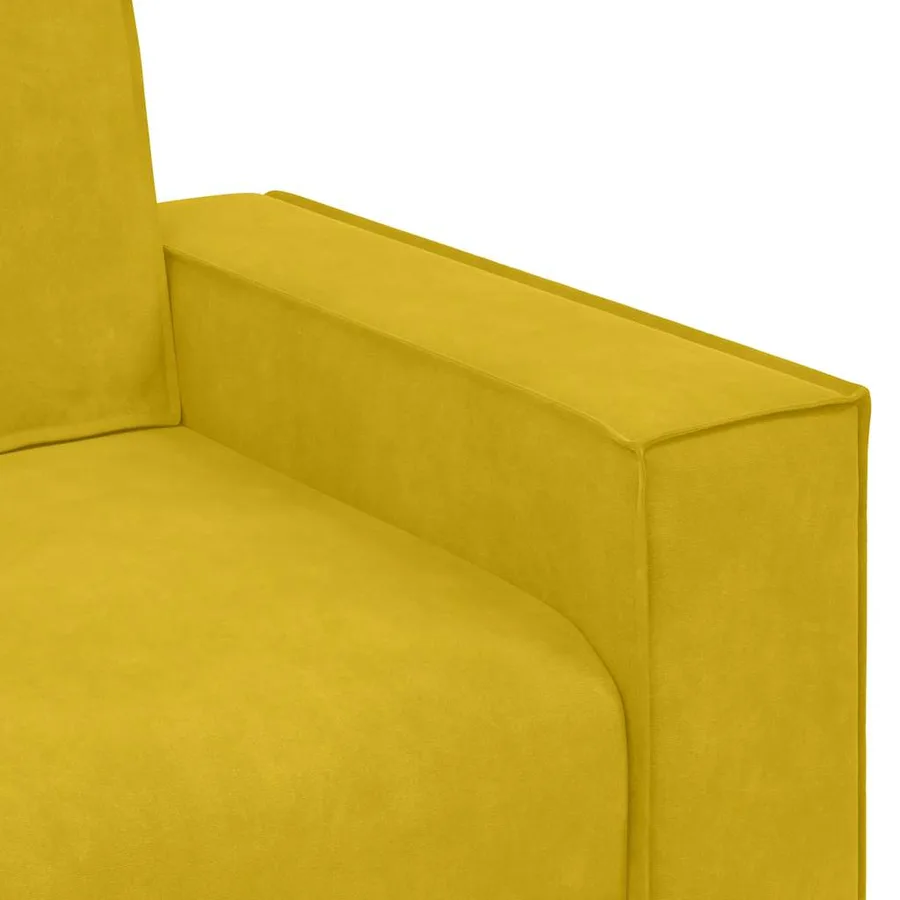 Ensemble de canapés 3 pcs avec coussins Jaune Velours - 10