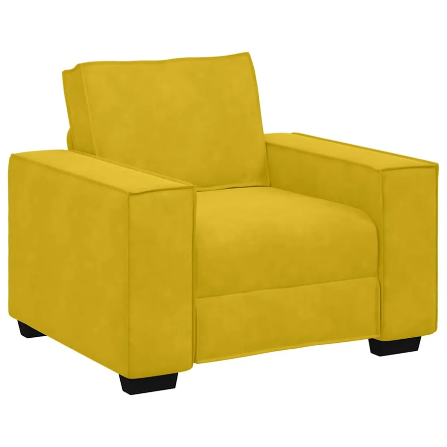 Ensemble de canapés 3 pcs avec coussins Jaune Velours - 4