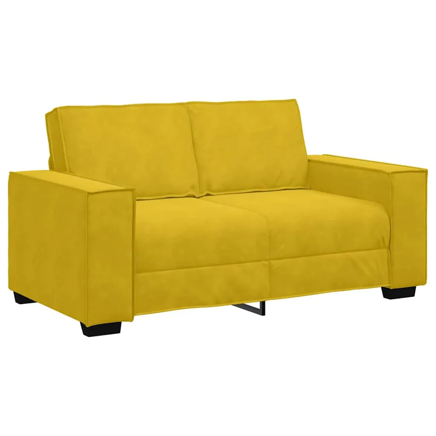 Ensemble de canapés 3 pcs avec coussins Jaune Velours - 5