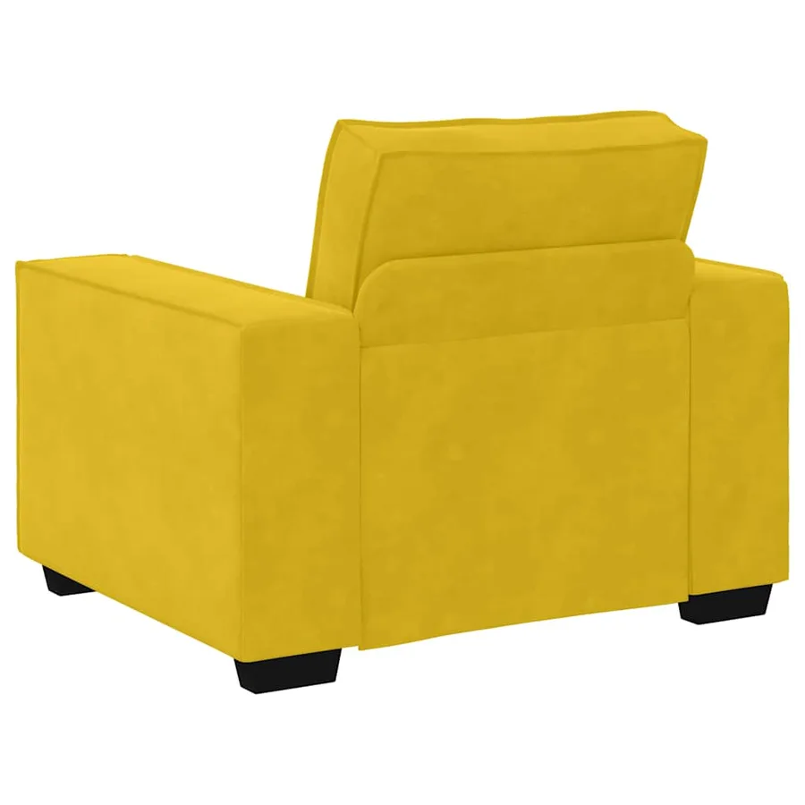 Ensemble de canapés 3 pcs avec coussins Jaune Velours - 7