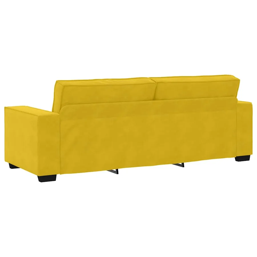 Ensemble de canapés 3 pcs avec coussins Jaune Velours - 9