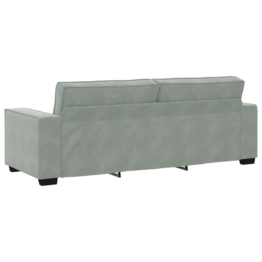 Ensemble canapé 2 pcs avec coussins velours gris clair - 7