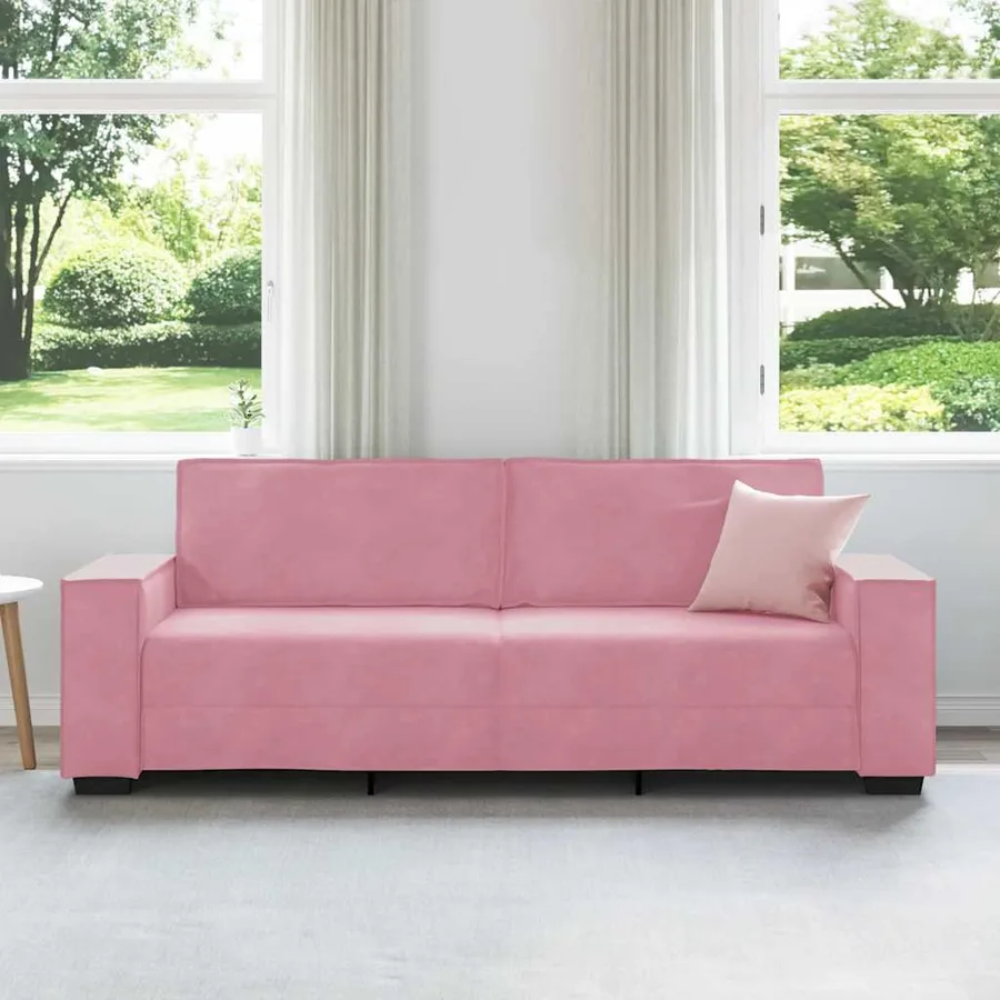 Canapé à 3 places Rose 220x78x84 cm Velours - 3