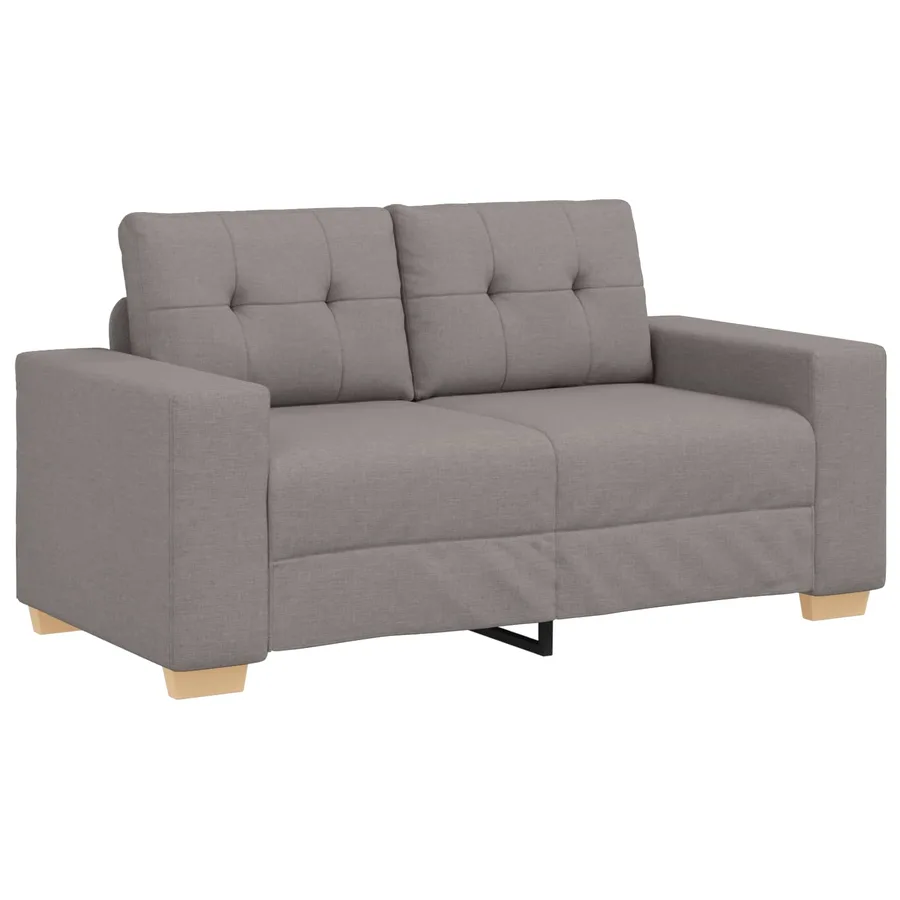 Ensemble canapé 2 pièces avec coussins taupe tissu - 4