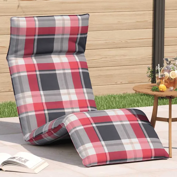Transat pliant à carreaux rouges 175 x 54 x 8,5 cm tissu Oxford