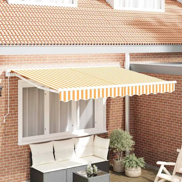 Toile de rechange pour auvent Jaune et blanc 2,5 x 2 m
