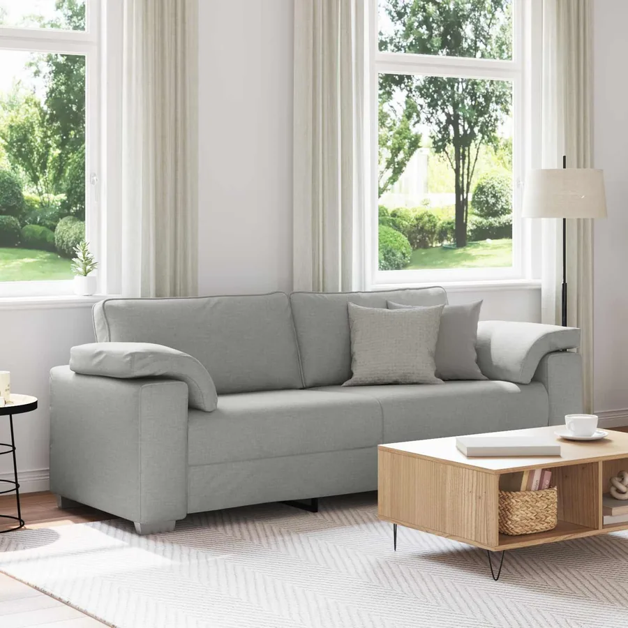 Sofa 3 places Gris nuage 220 cm tissu