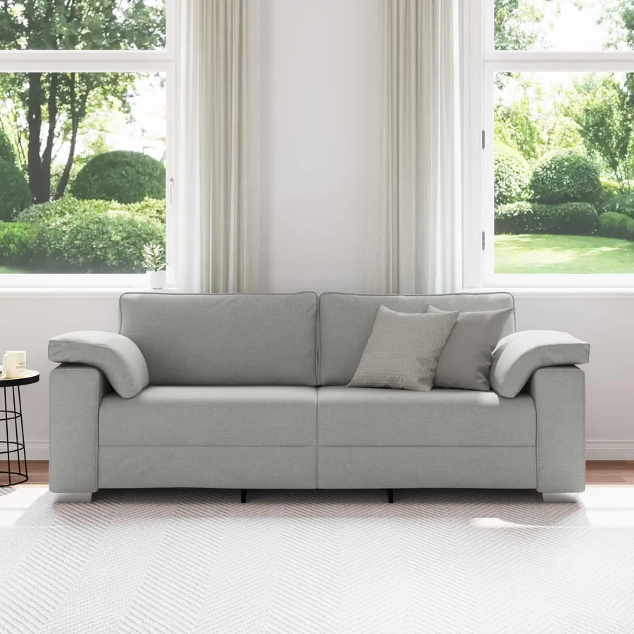 Sofa 3 places Gris nuage 220 cm tissu - 3