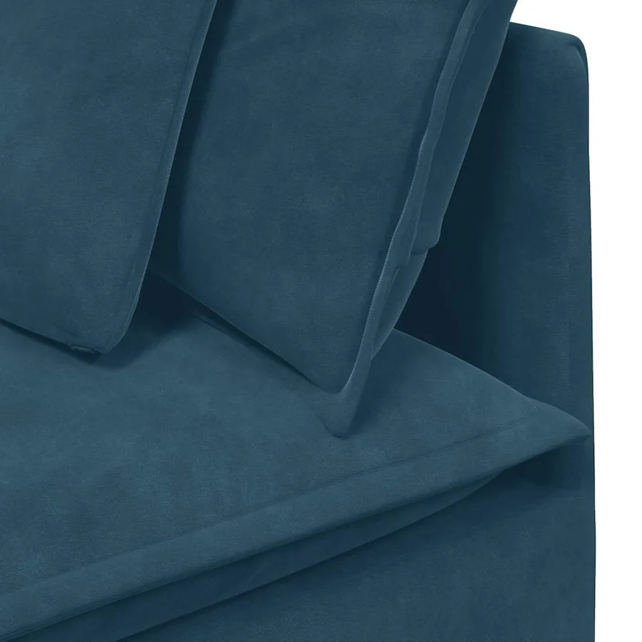 Canapé modulable avec coussins velours bleu - 8