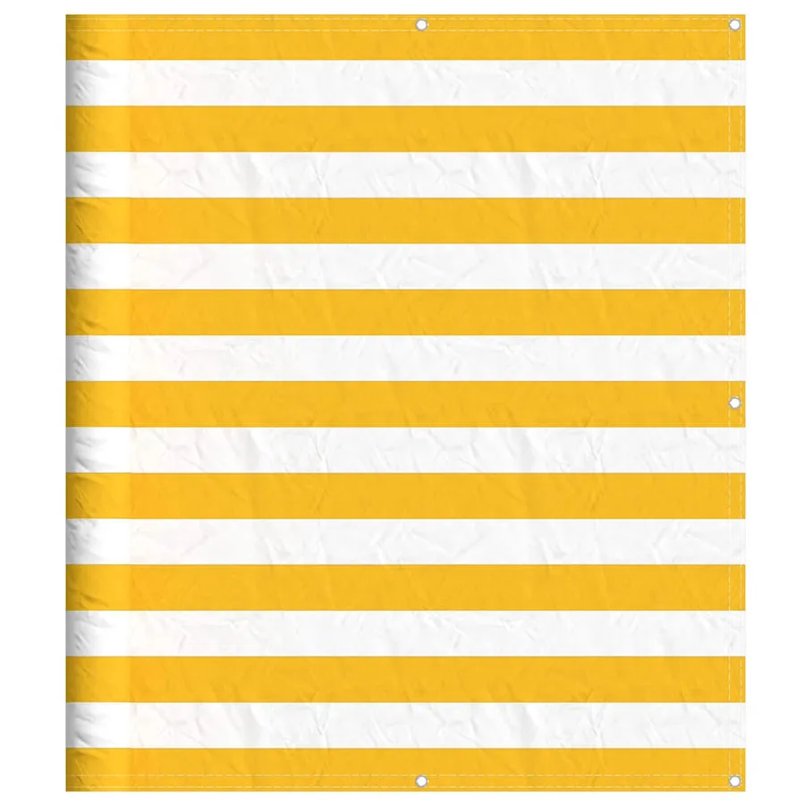 Paravent de balcon à rayures jaunes et blanches 120 x 1000 cm - 2