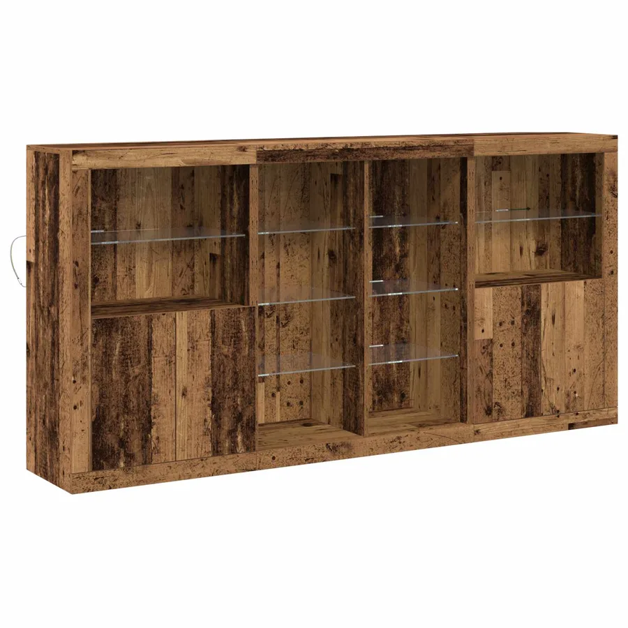 Buffet LED 3 pcs Bois ancien 202 x 37 x 100 cm - 2