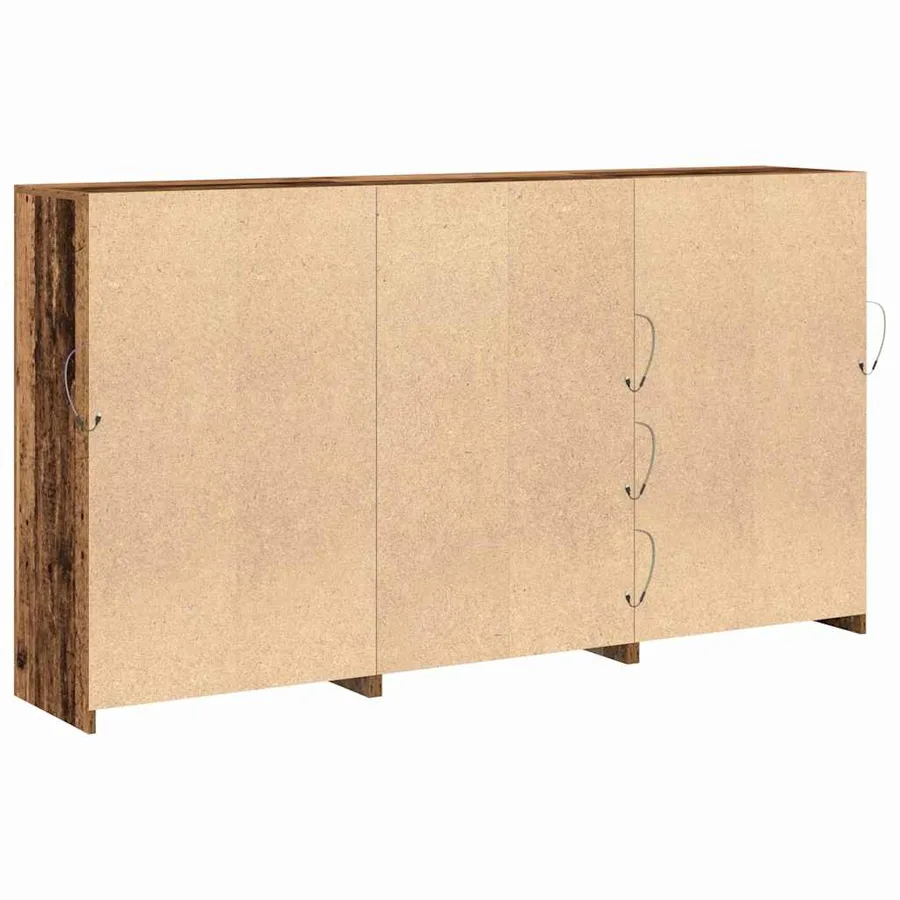 Buffet LED 3 pcs Bois ancien 202 x 37 x 100 cm - 9