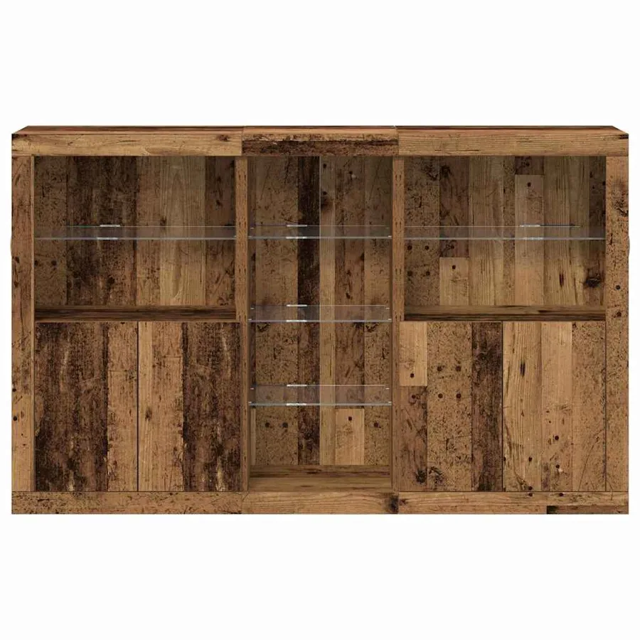Buffet LED Bois ancien 162 x 37 x 100 cm Bois d'ingénierie - 6