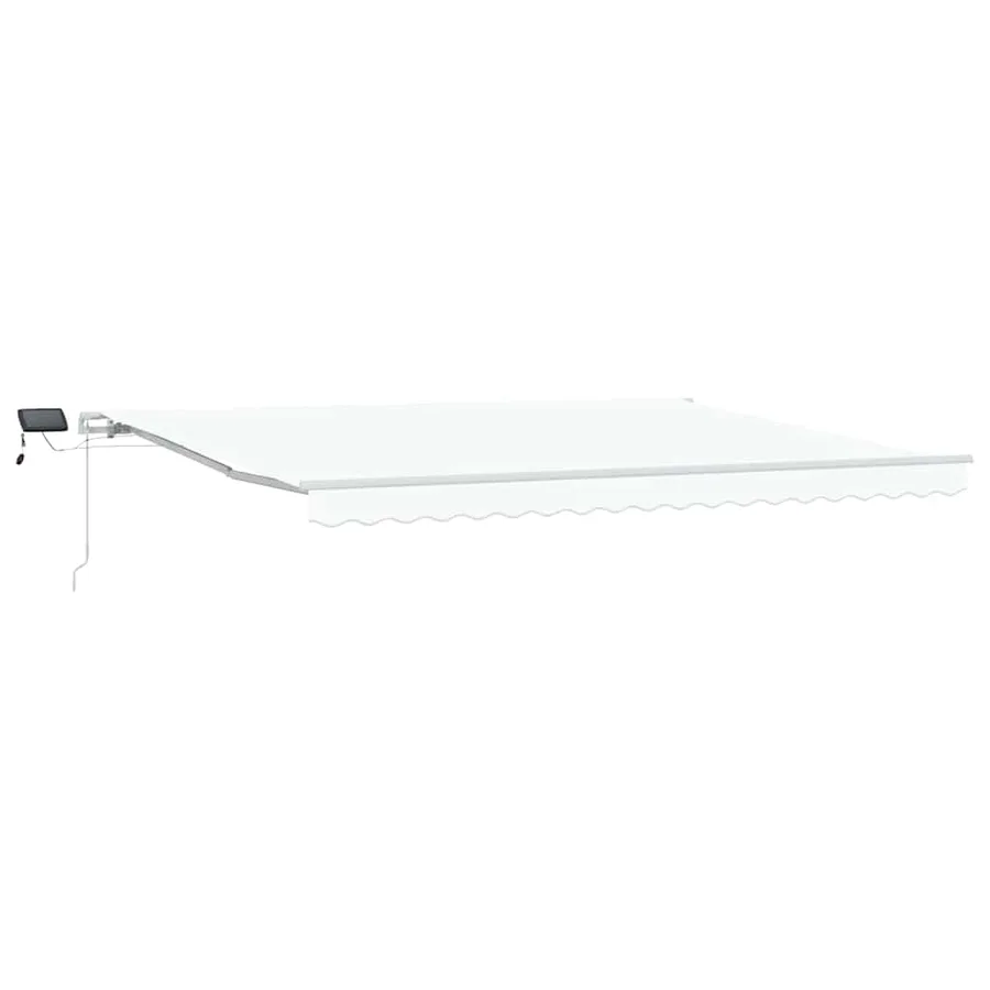 Auvent rétractable Blanc 450 × 300 cm Tissu et Aluminium - 2