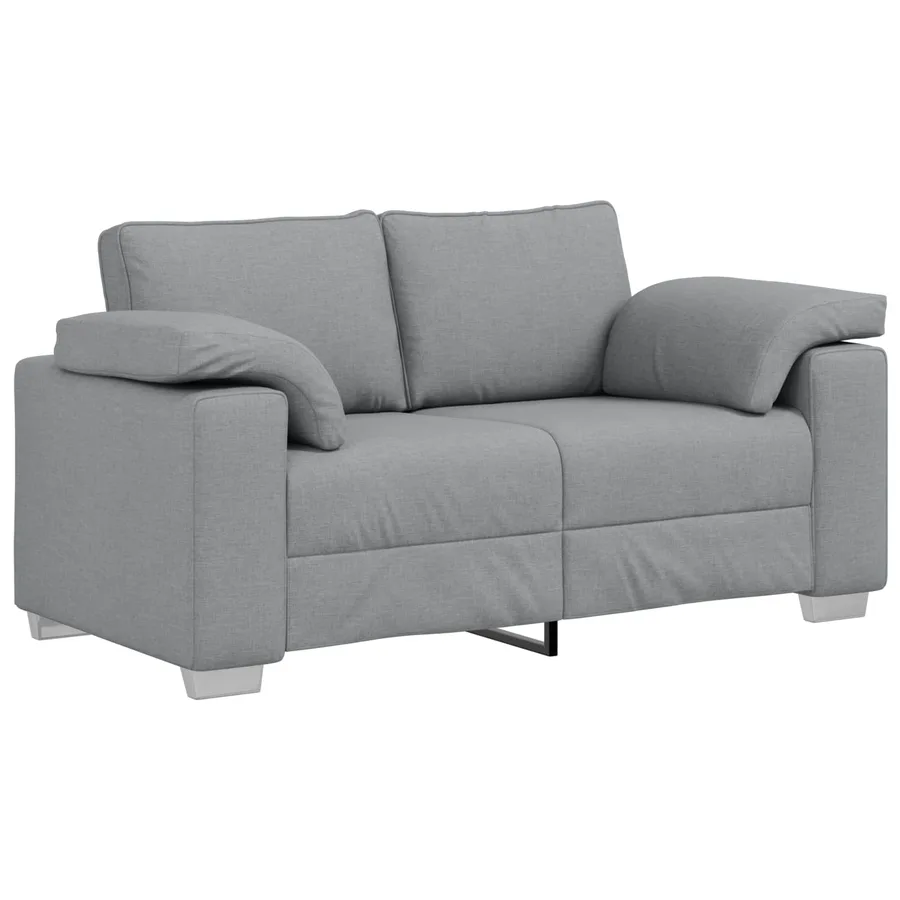 Canapé 2 pcs Gris clair 219 x 80 x 82 cm tissu - 4