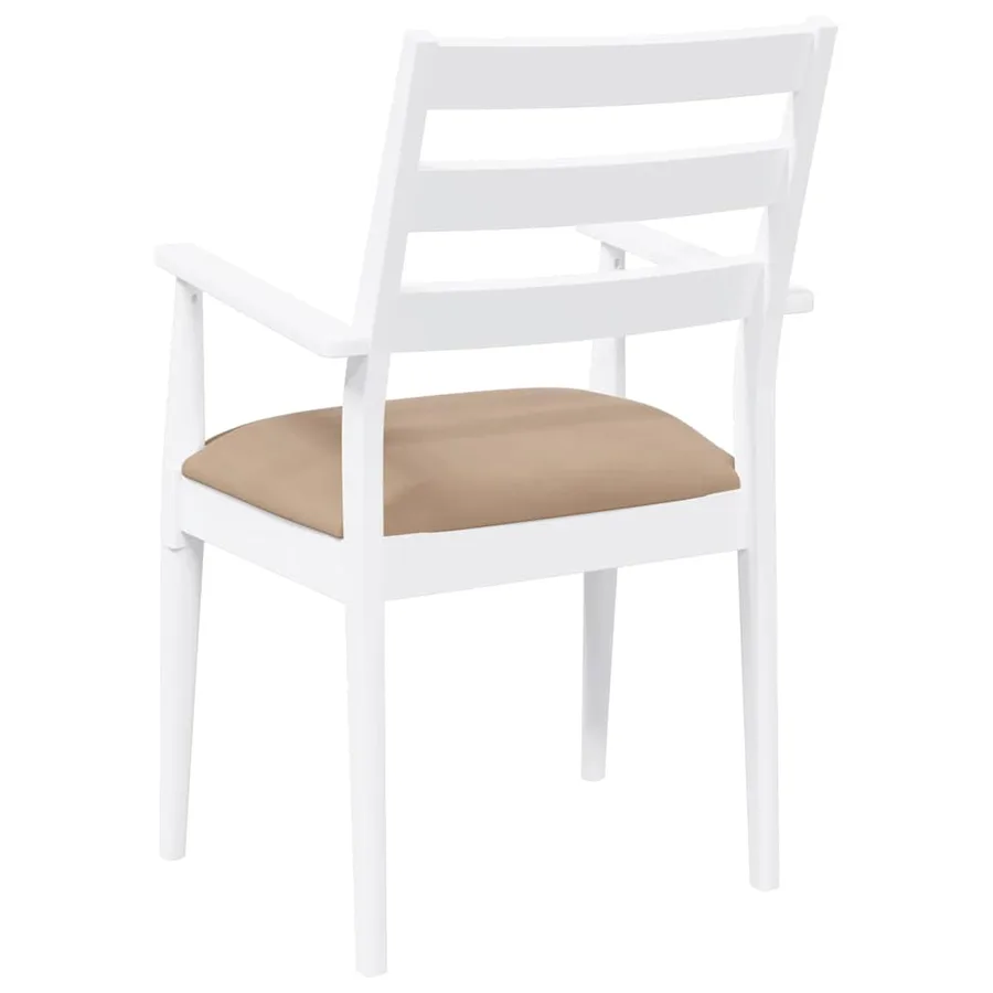 Chaises de salle à manger avec coussins (2 pcs) bois massif blanc caoutchouc - 7