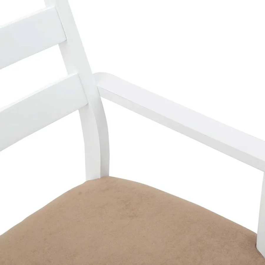Chaises de salle à manger avec coussins (2 pcs) bois massif blanc caoutchouc - 8