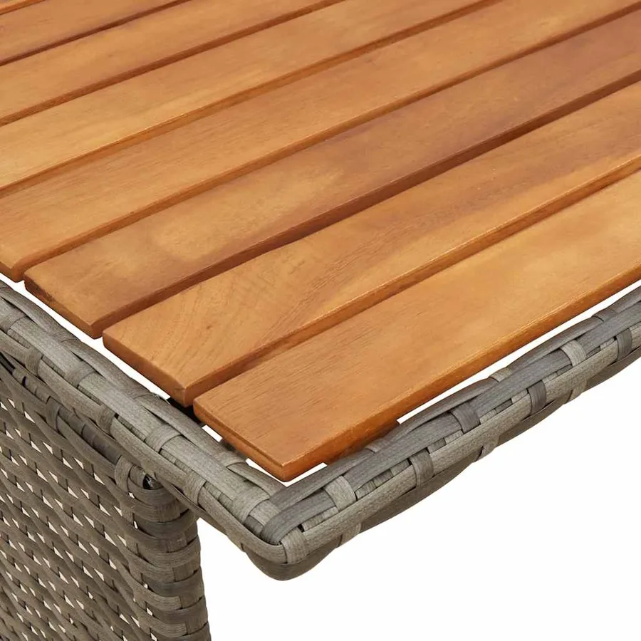 Ensemble de salle à manger de jardin 3 pcs avec coussins gris résine tressée - 11