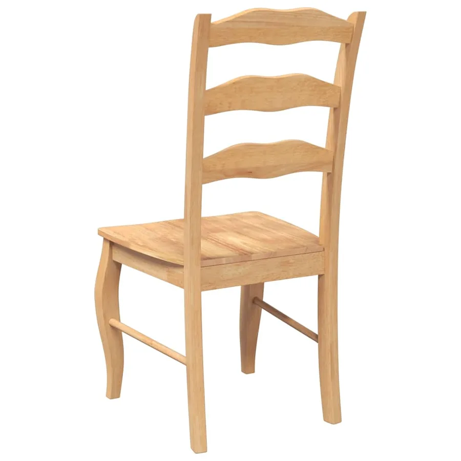 Chaises de salle à manger (lot de 2) en bois massif naturel et caoutchouc - 7