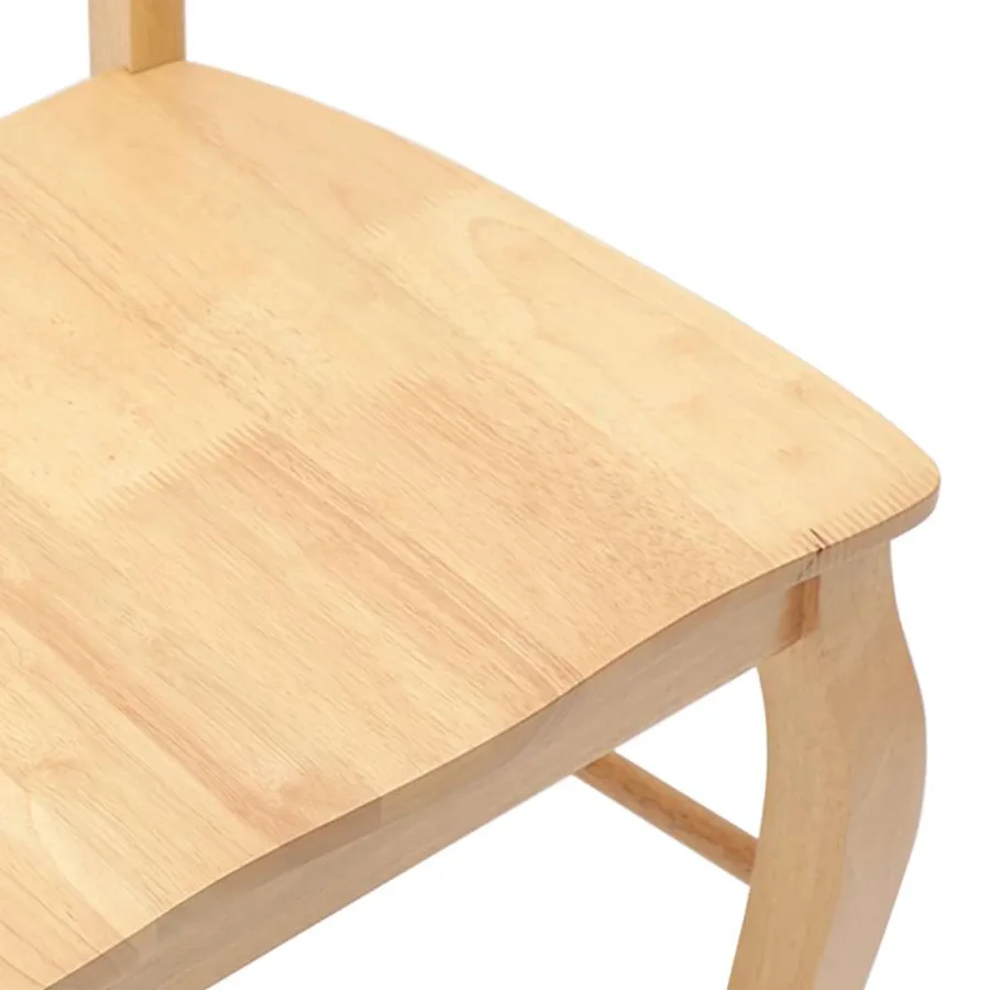 Chaises de salle à manger (lot de 2) en bois massif naturel et caoutchouc - 8
