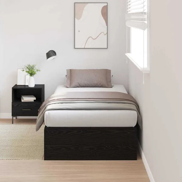 Cadre de lit avec rangement Chêne noir 100 x 200 cm