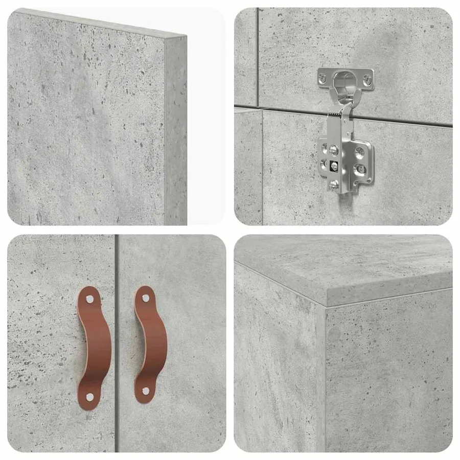 Cadre de lit avec rangement Gris béton 100 x 200 cm - 10