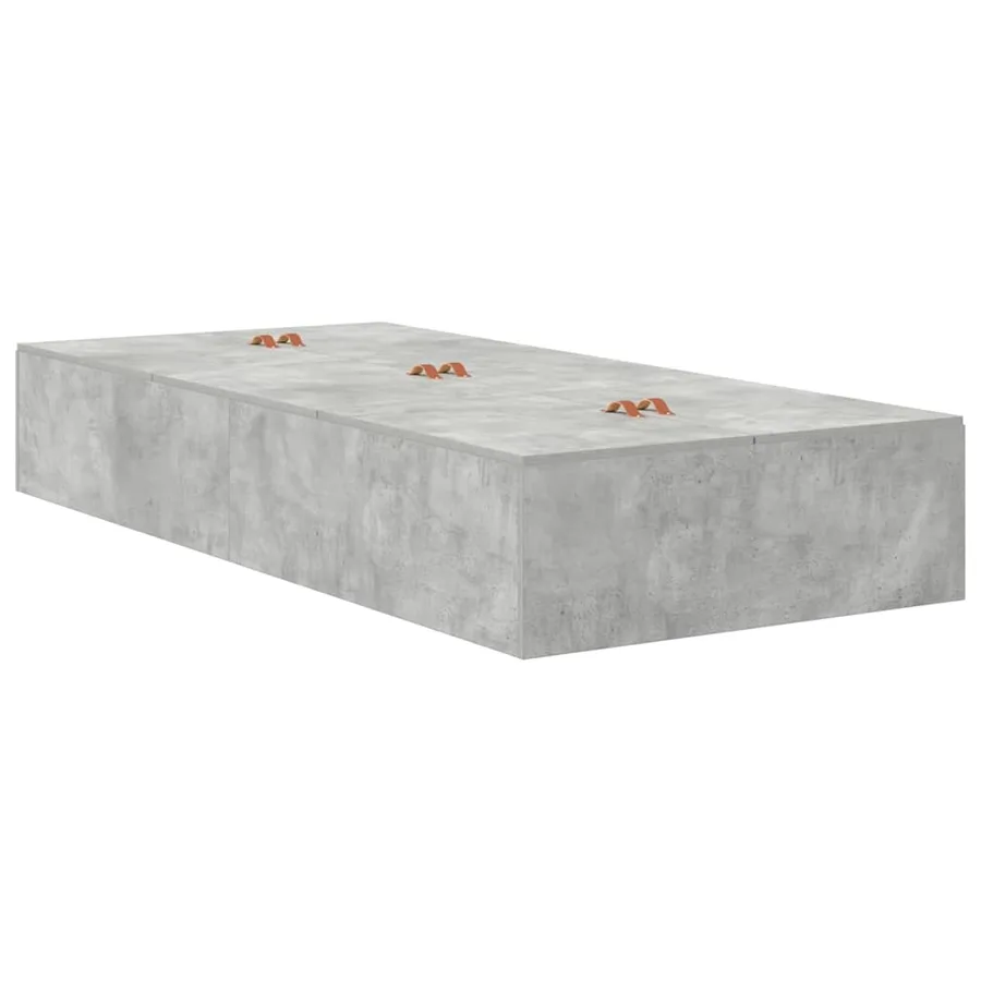 Cadre de lit avec rangement Gris béton 100 x 200 cm - 5