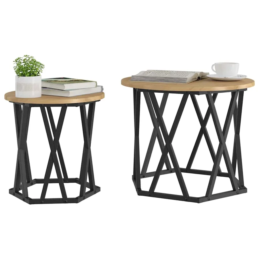 Table d'appoint 2 pcs Chêne artisanal 50 x 50 x 40 cm - 3