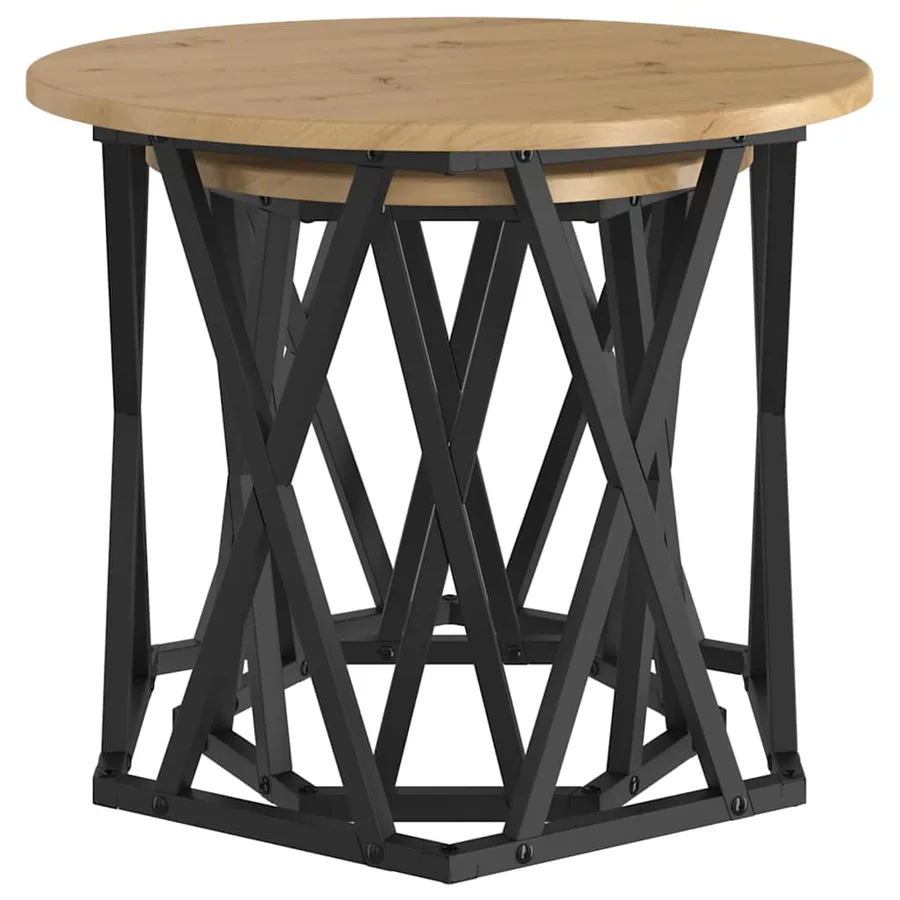 Table d'appoint 2 pcs Chêne artisanal 50 x 50 x 40 cm - 5