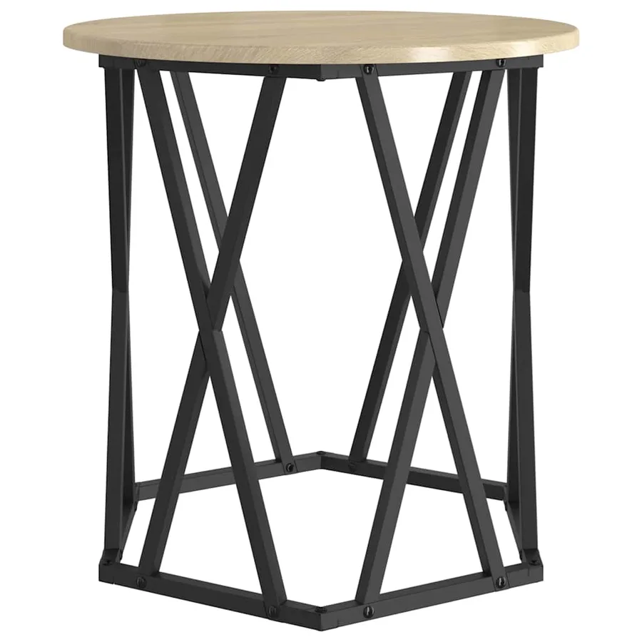Table basse 2 pcs Chêne Sonoma Bois d'ingénierie et acier - 6