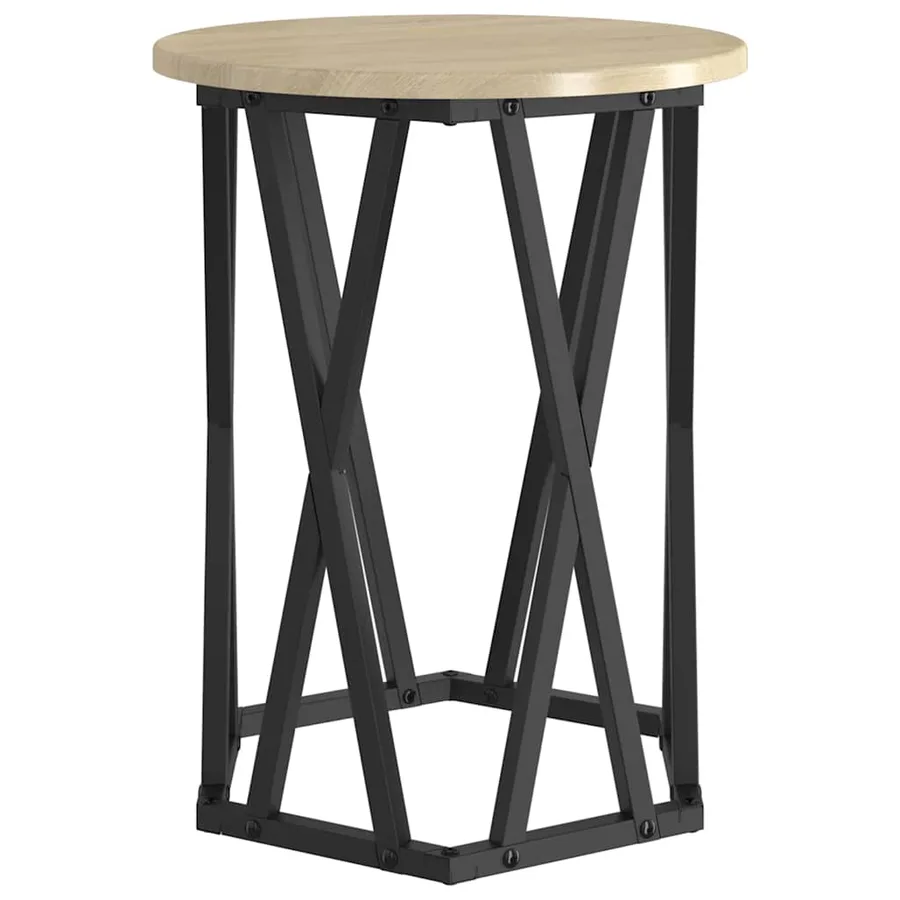 Table basse 2 pcs Chêne Sonoma Bois d'ingénierie et acier - 7