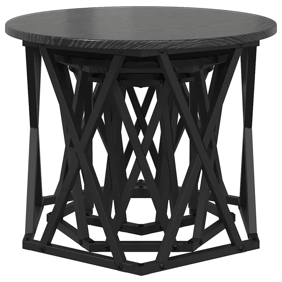 Table d'appoint empilable 3 pcs Chêne noir - 5