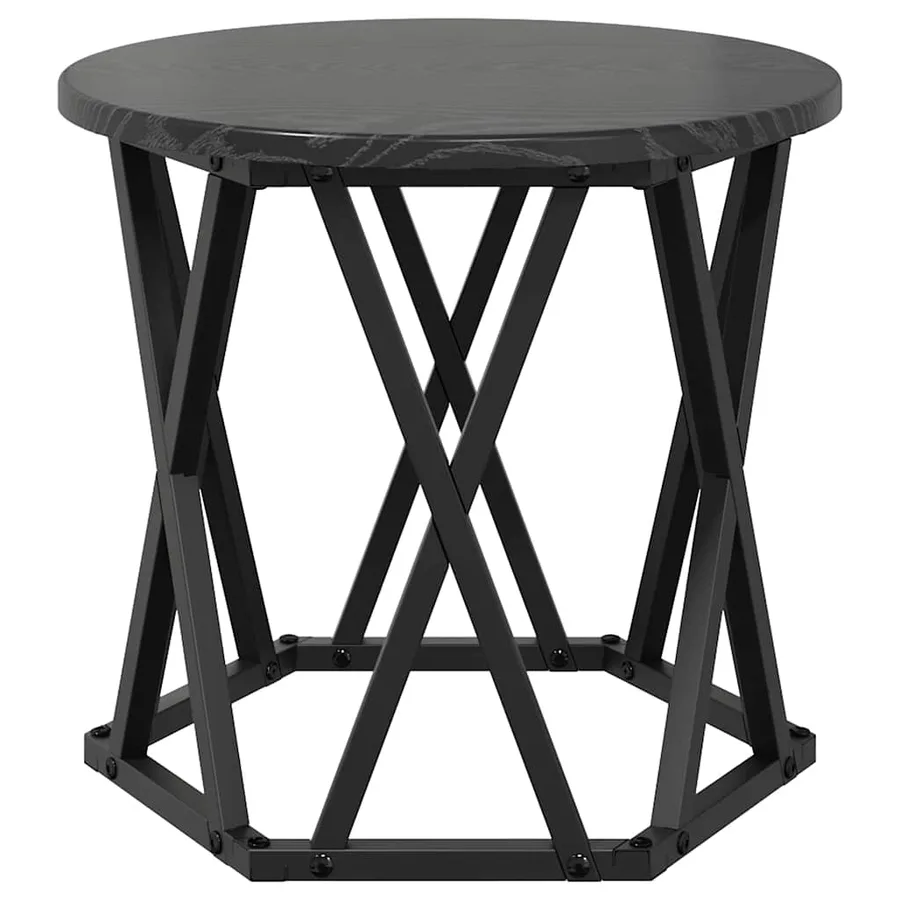 Table d'appoint empilable 3 pcs Chêne noir - 7