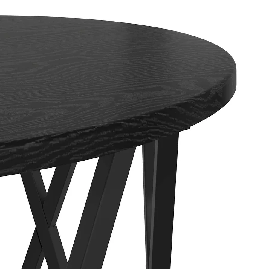 Table d'appoint empilable 3 pcs Chêne noir - 9