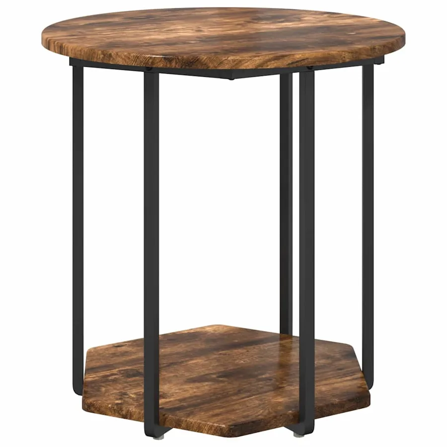 Ensemble de tables d'appoint avec étagère 2 pcs Marron - 5