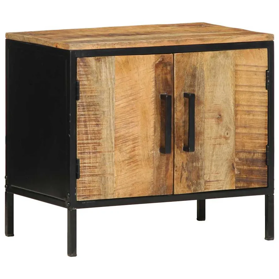 Cabinet de chevet Marron et Noir 50 x 30 x 45 cm - 4