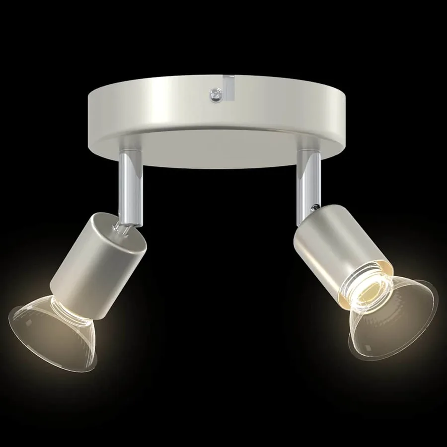 Spot de plafond avec des projecteurs Nickel 12 x 8 cm Acier - 12