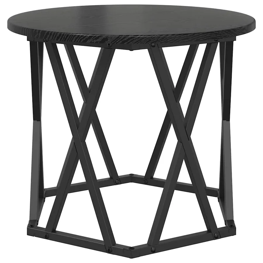 Table d'appoint 2 pcs Chêne noir Bois d'ingénierie et acier - 6