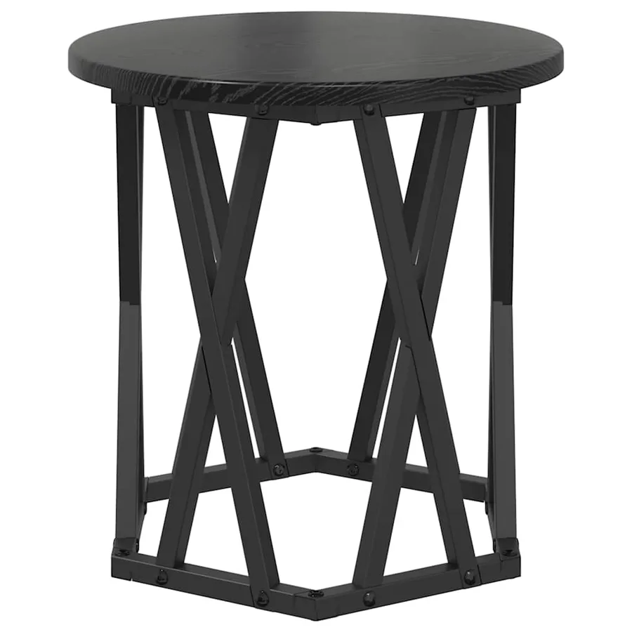 Table d'appoint 2 pcs Chêne noir Bois d'ingénierie et acier - 7