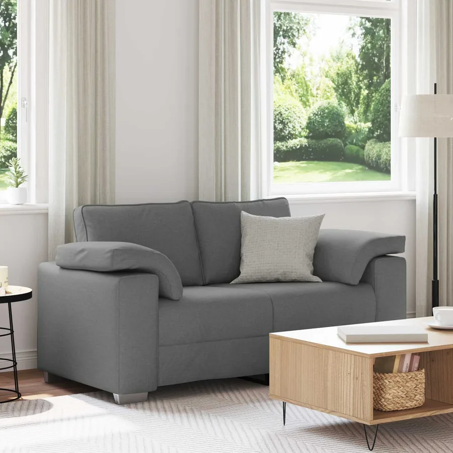 Canapé deux places Gris foncé 160 cm tissu