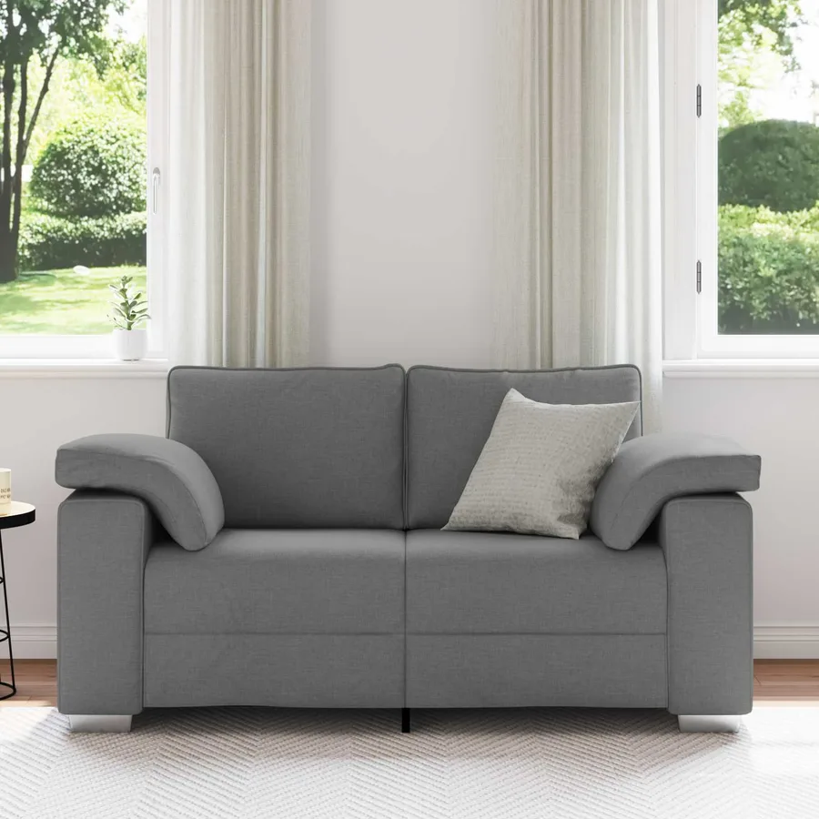 Canapé deux places Gris foncé 160 cm tissu - 3
