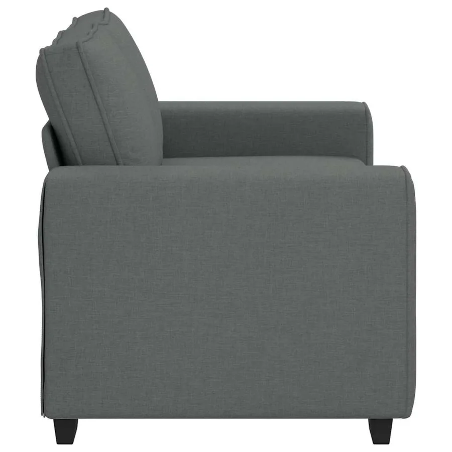 Canapé à 2 places gris foncé 160x77x82 cm tissu - 5