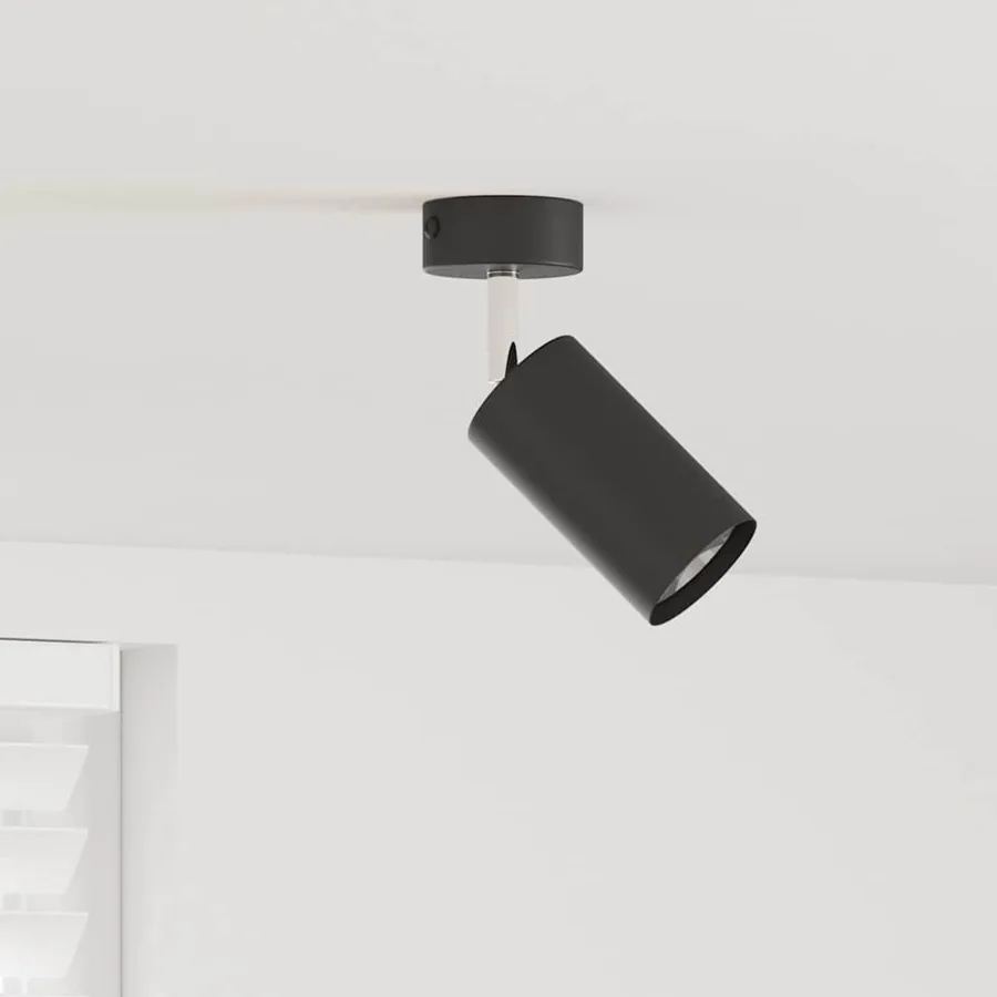 Spot de plafond avec des projecteurs Noir 6 x 6 x 16 cm Métal