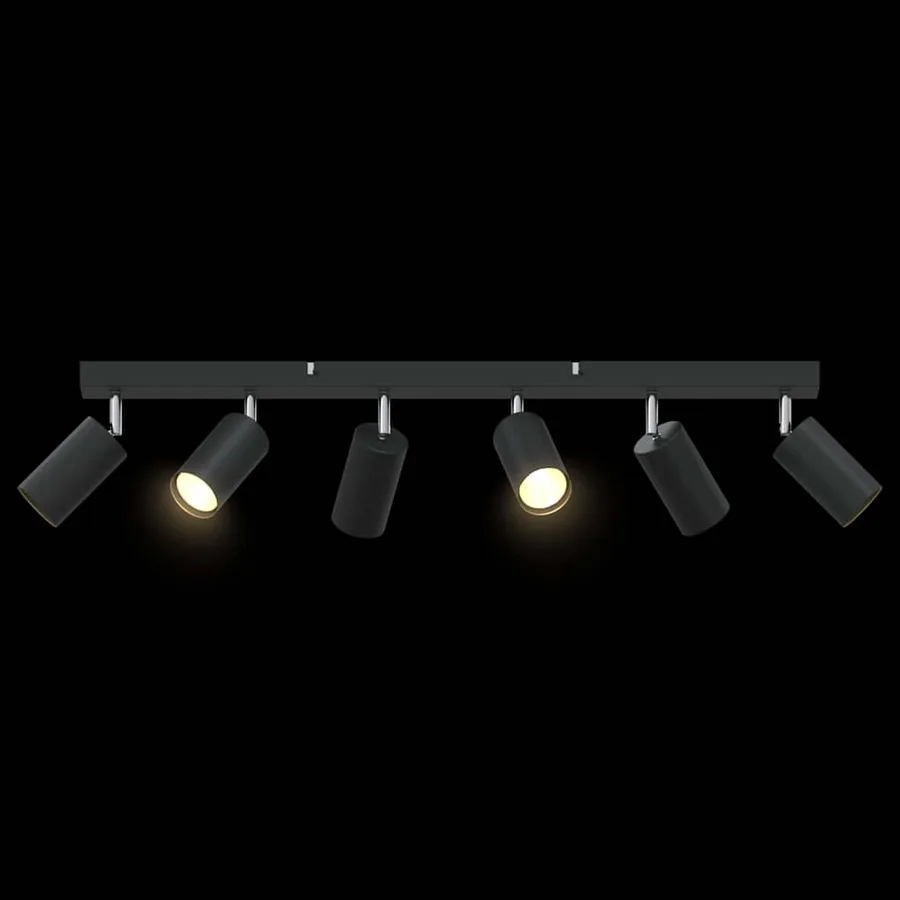 Spot de plafond avec des projecteurs Noir 73 x 6 x 16 cm Métal - 12
