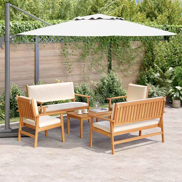 Ensemble de canapé de jardin 5 pcs Marron Bois d'Acacia Massif
